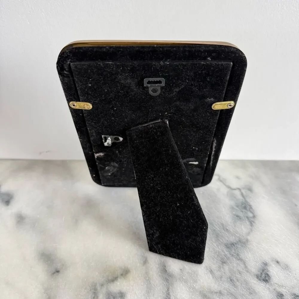 Vintage | Brass Gold Picture Frame Simple Sleek MCM Neutral Shelf Decor Modern